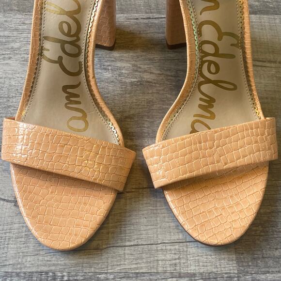 Sam Edelman ‘ Yaro ’ Block Heel Sandal Women’s Sz 9.5 Coral Croc Print NWOT - Picture 4 of 11